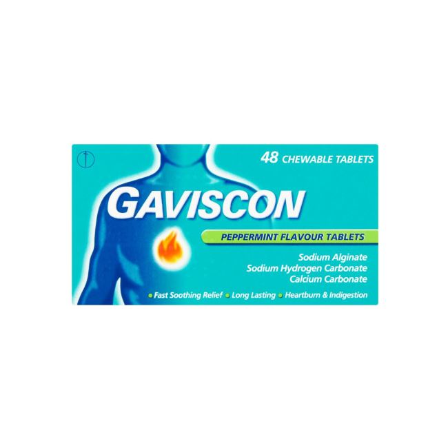 Gaviscon Peppermint Flavour Chewable tablets 48