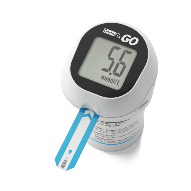 GlucoRx GO Blood Glucose Monitoring Device