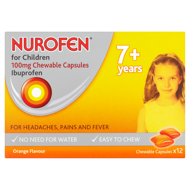 Nurofen Children Soft Chew Orange Flavoured Capsules 12