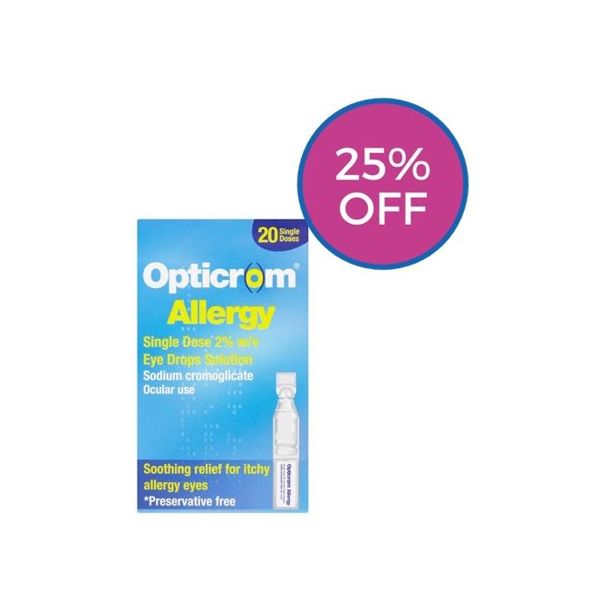 Opticrom Allergy 2% Eye Drops Single Use