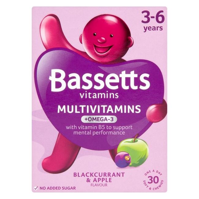 Bassetts 3 to 6 Multivitamin and Omega - 3 Blackcurrant and Apple