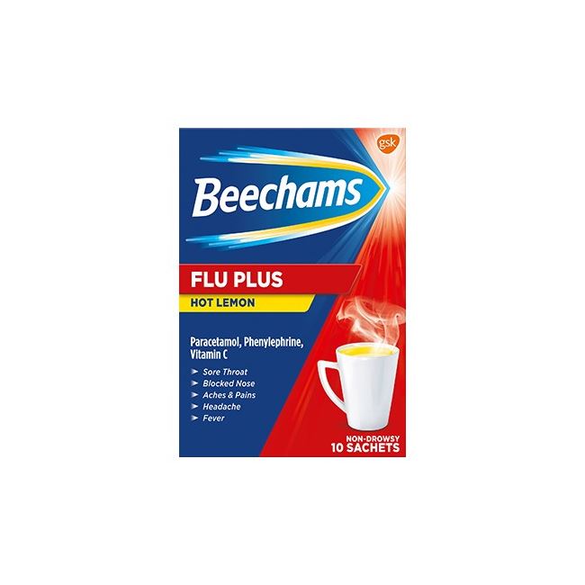 Beechams Flu Plus Lemon Sachets for Oral Solution 10