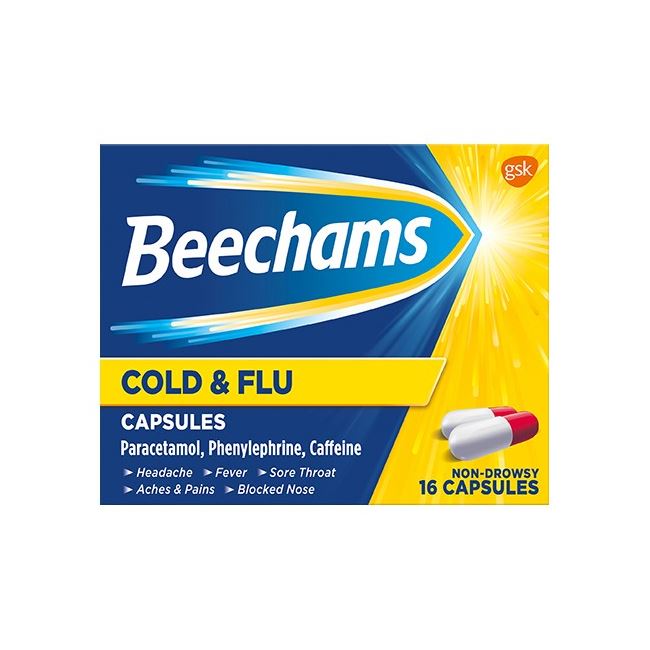 Beechams Non-Drowsy Cold & Flu Capsules 16