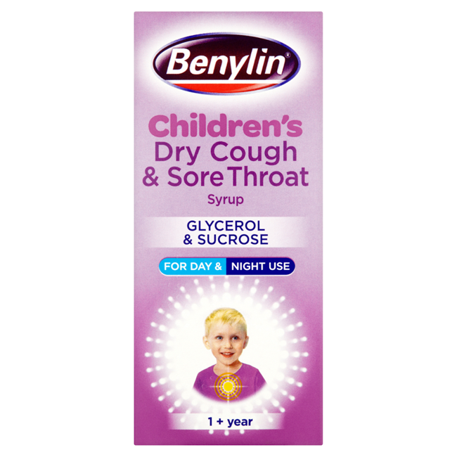 Benylin Children's Dry Cough & Sore Throat Syrup 125ml