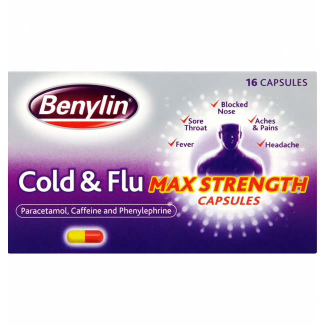 Benylin Cold & Flu Max Strength Capsules 16