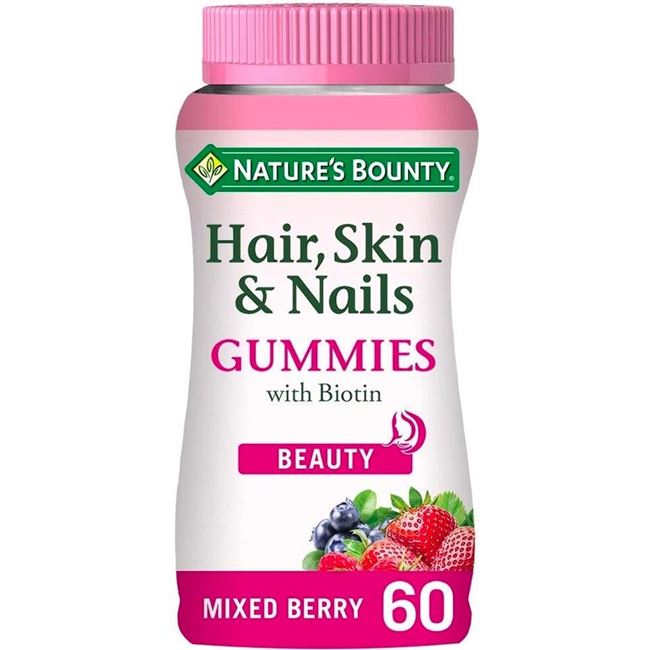 Hair, Skin & Nails with Biotin (Vitamin C and E, biotin, zinc, selenium and collagen) Gummies 60