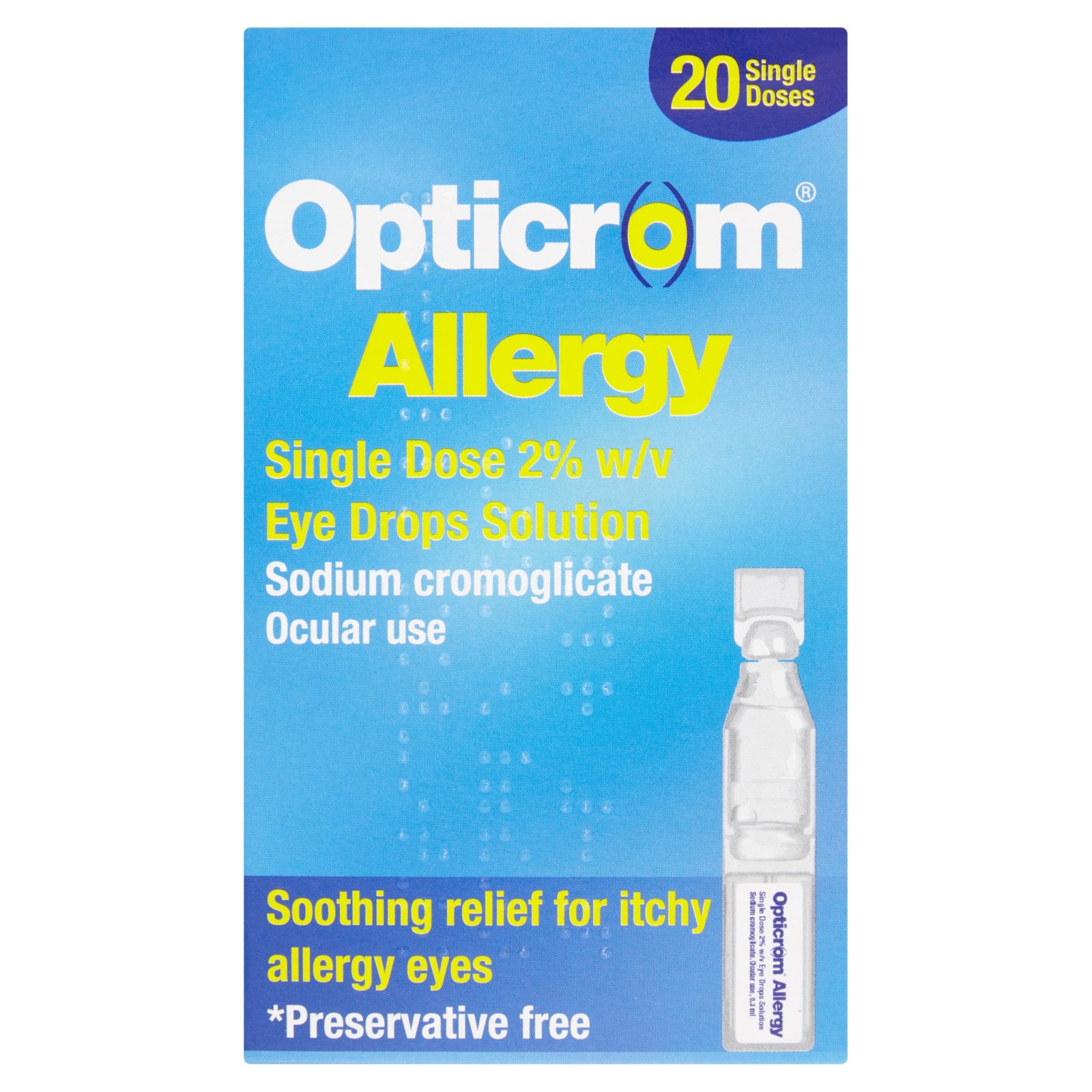 Opticrom Allergy Single Dose 2% Eye Drops Solution | Browns Pharmacy ...