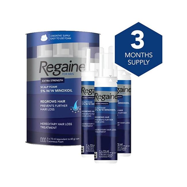 Regaine for Men 5% Minoxidil Extra Strength Scalp Foam THREE month supply