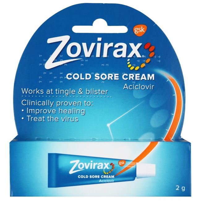 Zovirax (aciclovir) 5% w/w cold sore cream