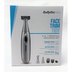 BaByliss MEN 7040CU 6 in 1 Face Trim & Tidy Battery Powered Grooming Set