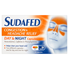 Sudafed Congestion and Headache Day and Night Capsules 16