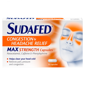 Sudafed Congestion and Headache Max Capsules 16